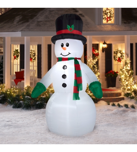 Piepūšama,  izgaismota dekorācija "Sniegavīrs" (105x155x240 cm / 4 LED)