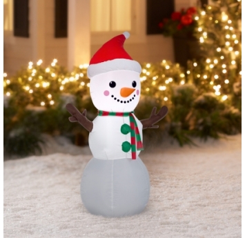 Piepūšama, izgaismota dekorācija "Sniegavīrs" (70x 45x120 cm / 3 LED)