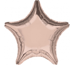 Folija balons, zvaigzne - rozā zelts (45 cm)