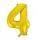 Folija balons, skaitlis "4",zelta krāsā (85 cm)
