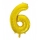 Folija balons, skaitlis "6",zelta krāsā (85 cm)