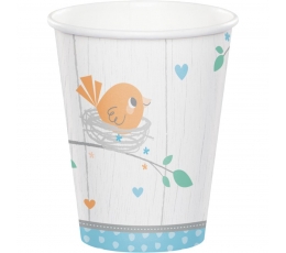 Glāzītes "Putniņi", zili (8 gab/ 266 ml)