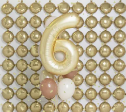 Folinis balionas "6", auksinis (86 cm), auksinis matinis 1 Folinis balionas "6", auksinis (86 cm), auksinis matinis 1