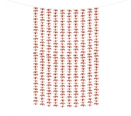 Fooliumist lillede kardin, roosakas - kuldne (210 cmx100 cm)