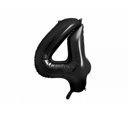 Fooliumist õhupall "4", must (86 cm)