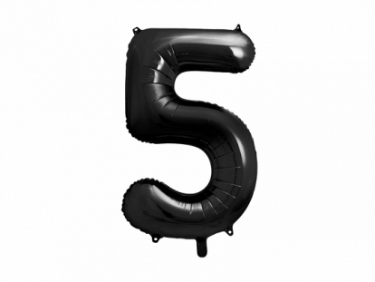 Fooliumist õhupall "5", must (86 cm)