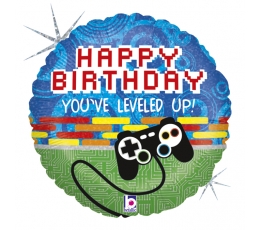 Fooliumist õhupall "Arvutimängud. Happy birthday" (46 cm)