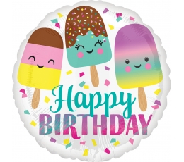 Fooliumist õhupall "Happy Birthday Ice Cream" (43 cm)