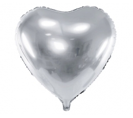 Fooliumist õhupall "Hõbedane süda" (45 cm)