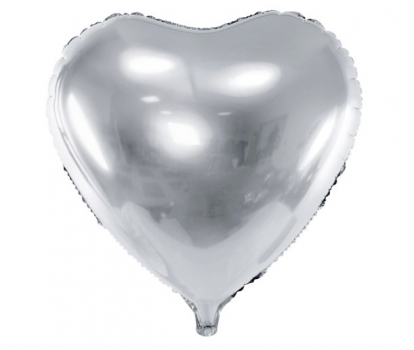  Fooliumist õhupall "Hõbedane süda" (45 cm)