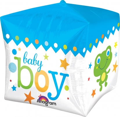 Fooliumist õhupall-kuubik "Baby boy", helesinine (38 cm)