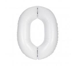 Fooliumist õhupall number "0", valge (86.3 cm)
