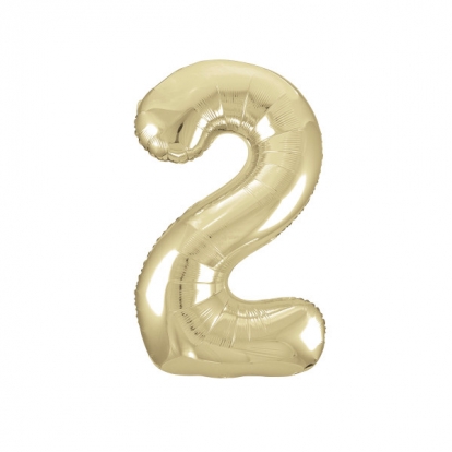 Fooliumist õhupall - number "2", šampanja (86 cm)