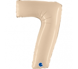 Fooliumist õhupall number "7", kreemjas (102 cm)