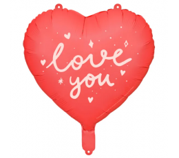 Fooliumist õhupall-süda "I love you" (45 cm)