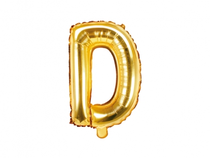 Fooliumist õhupall-täht "D", kuldne (35 cm)