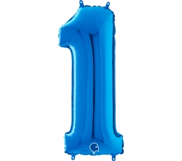 Fooliumist õhupalli number "1", sinine (66 cm)
