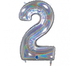 Fooliumist õhupalli number "2", holograafiline (66 cm)