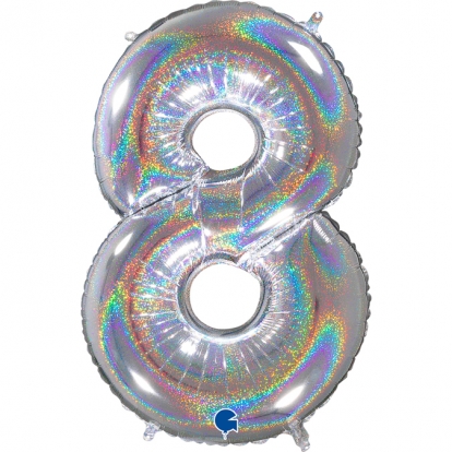 Fooliumist õhupalli number "8", holograafiline (66 cm)