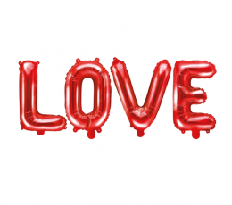 Fooliumist õhupallide komplekt "Love", punane (140x35 cm)