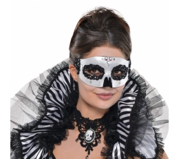 Karnevalimask, must-valge