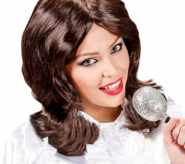 Keskmise pikkusega parukas "70ndate Pop Star", pruun 1
