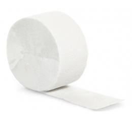 Krepp-paberist dekoratsioon-lint, valge (2 m)