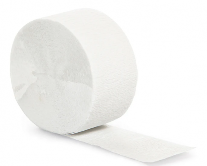 Krepp-paberist dekoratsioon-lint, valge (2 m)