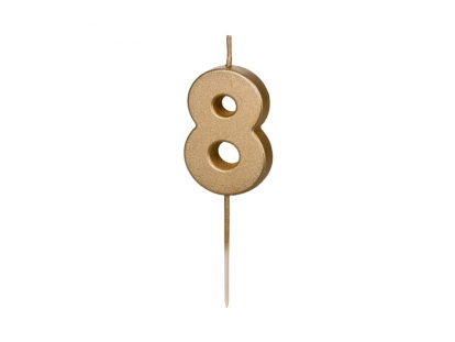 Küünal "8", kuldne (4,5 cm)