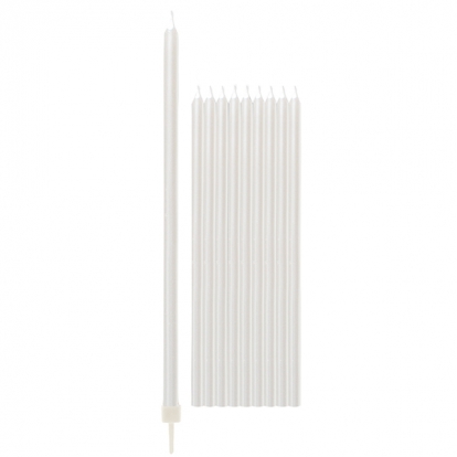 Küünlad, valged pärlmutter, pikad (10 tk / 15 cm)
