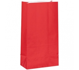 Maiustuste kotid, punased, paberist (12 tk.)