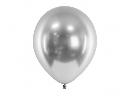 Kroomitud õhupall, hõbedane  (30 cm/Party Deco)