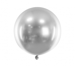 Kroomitud õhupall, ümmargune hõbedane (60 cm/Party Deco)