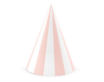 Mütsid, roosa-valgetriibulised (6 tk.)