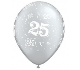 Õhupallid "25", hõbedane (10 tk./28 cm. Q11)