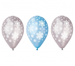 Õhupallid "Lumehelbed", pärlmutter (5 tk / 30 cm)