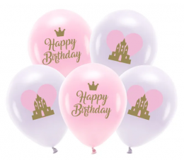  Õhupallikomplekt "Happy Birthday Princess" (5 tk./30 cm)