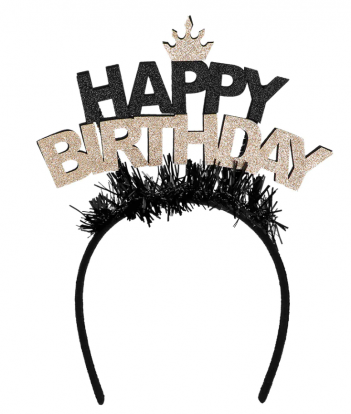 Peavõru "Happy Birthday", must-kuldne