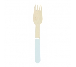  Puidust kahvlid, helesinised (8 tk.)