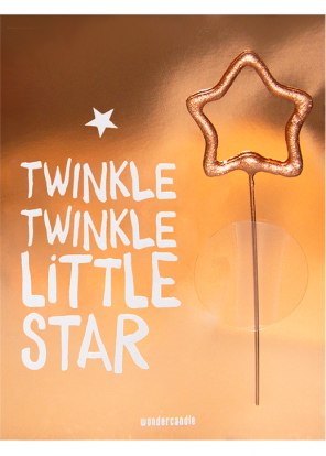 Säraküünal kaardiga "Twinkle twinkle little star" (11x8 cm)   