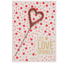 Säraküünal-süda kaardiga "Let love sparkle" (11x8 cm)