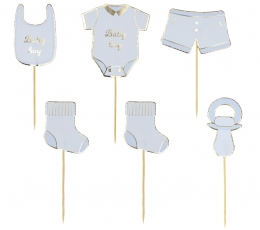 Suupistetikud-kaunistused  "Baby Boy" (6 tk.)