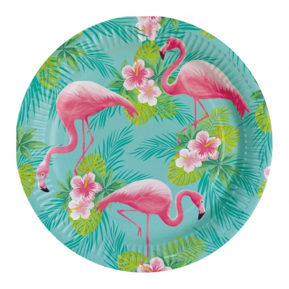  Taldrikud "Roosad flamingod" (8 tk./23 cm)