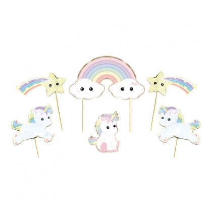 Tikud-kaunistused "Baby Unicorn" (6 tk.)
