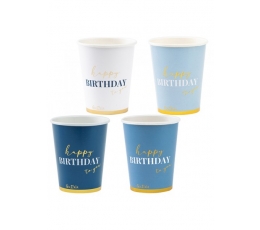 Topsid "Happy Birthday", sinised toonid (8 tk./250 ml)