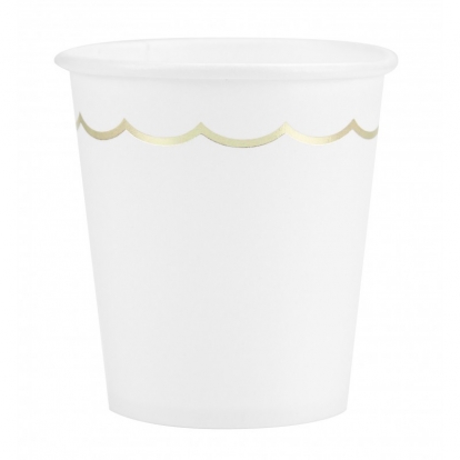 Topsid, valged kuldse äärega (8 tk./200 ml)