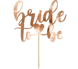 Tordi kaunistus "Bride to be", roosakas kuldne värv