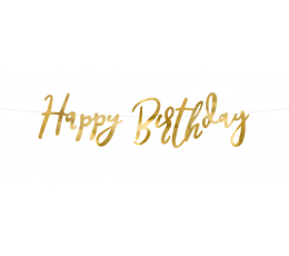 Vanik  "Happy Birthday", kuldne (16x62 cm)