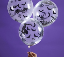 Baloni ar konfetī "Sikspārņi"  (5 gab./30 cm) 1