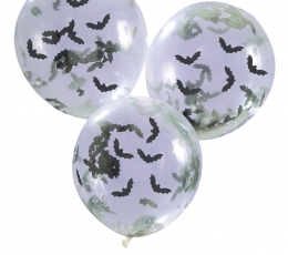 Baloni ar konfetī "Sikspārņi"  (5 gab./30 cm)